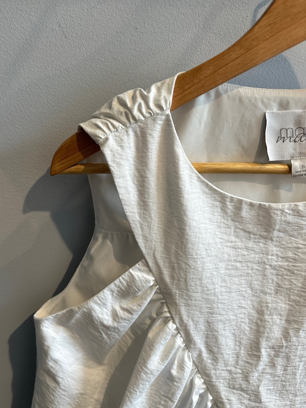 Anthropologie Mare Mare Shirred Swing Tank Ivory Small Babydoll - Picture 6 of 11